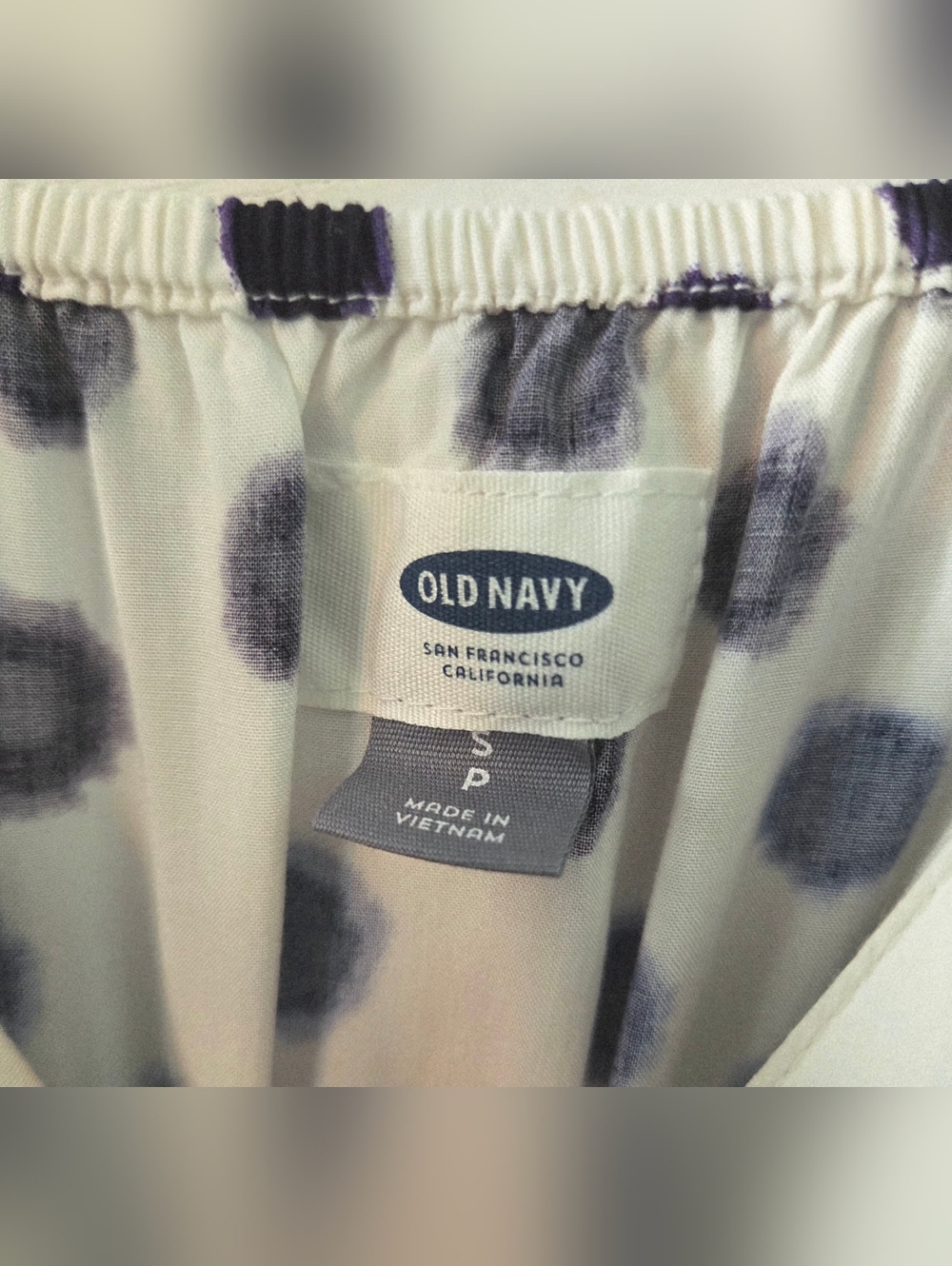 Old Navy Purple, Navy & White Ikat Polka Dot High-Low Maxi Dress - Small - Picture 2 of 9